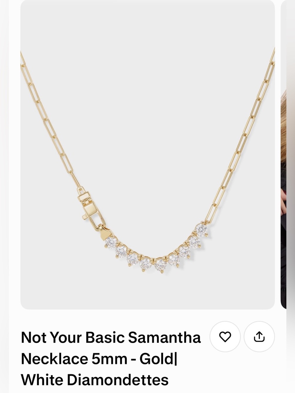 Melinda Maria Gold Necklace with White Diamonette Accents